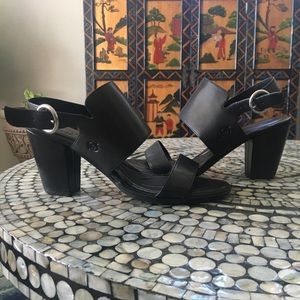 Born leather block heel sandals